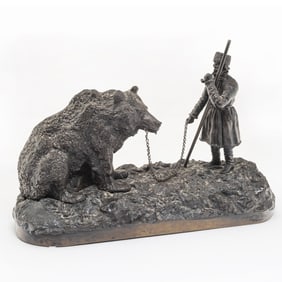 Vassili Y. Grachev, Chained Bear and Trainer, bronze