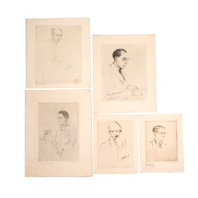 Mukul Dey, Portraits, Five Etchings
