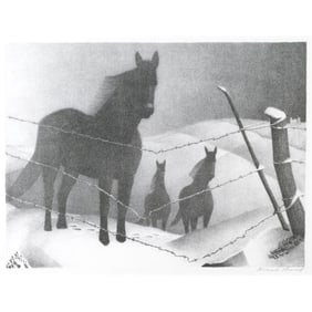 Grant Wood, February, lithograph