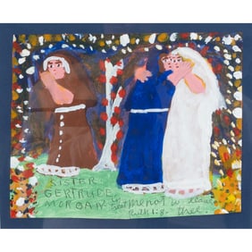 Sister Gertrude Morgan, Ruth 1:8, watercolor, gouache