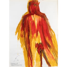 Lawerence Ferlinghetti, Prague Through...Centuries, oil