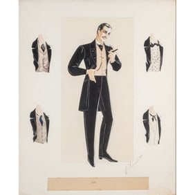 Walter Plunkett, Costume Sketch, Rhett, gouache