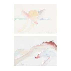 Nathan Oliveria, Erotic 1 and 2, two watercolors