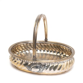 Russian Faberge Silver Gilt Cake Basket