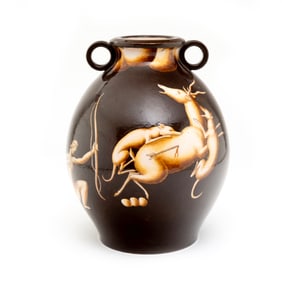 Gio Ponti for Ginori Maiolica Urn, Diana the Huntress