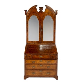 18th Century Georgian Burl Walnut Secretary