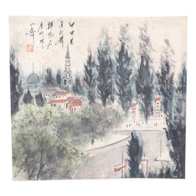 Attrib. to Fu Baoshi: 'City Scenes', Hanging Scroll
