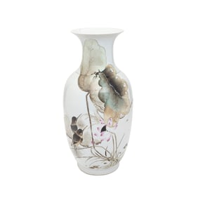 A Large Chinese Famille Rose Baluster Vase