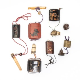 Group of Japanese Inros and Boxes