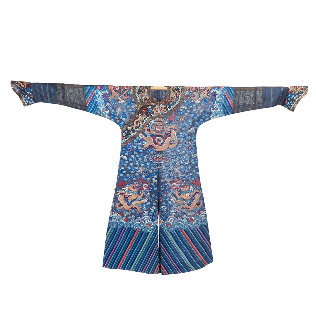 A Chinese Blue Ground Silk Summer Gauze Dragon Robe (1 of 4)