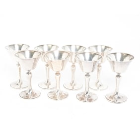 Set of Eight Gorham Sterling Silver Wine Goblets