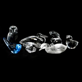 Seven Baccarat Crystal Animal Figures