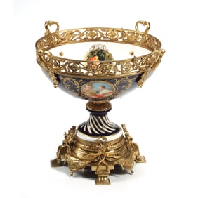 Monumental Sevres Style Porcelain Center Bowl