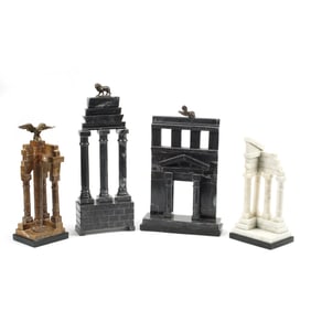 Lot of Four Italian Grand Tour Style Marble Ruins