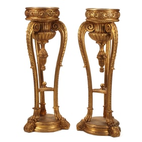 Pair of Italian Neoclassical Style Giltwood Planters