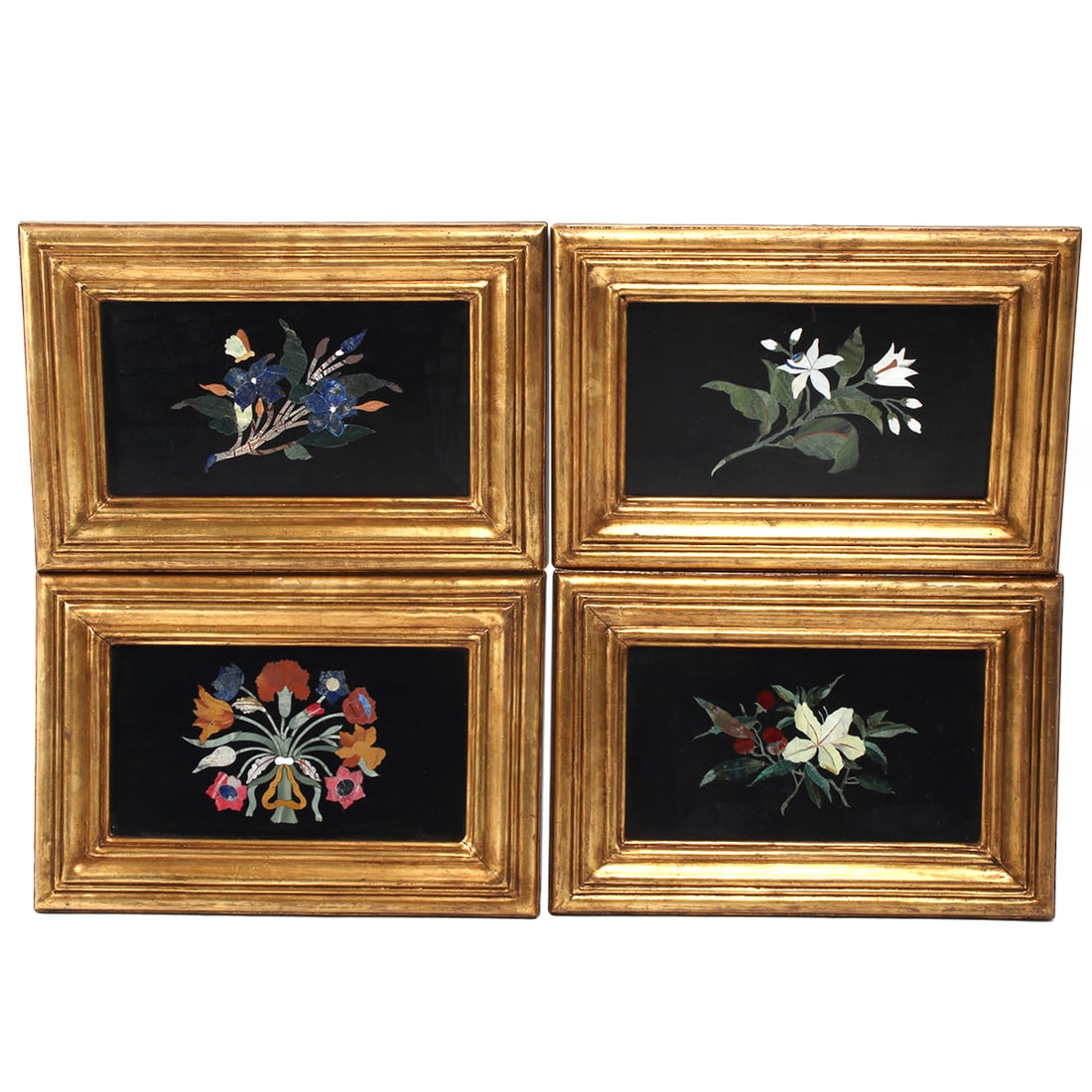 Set of Four Framed Italian Pietra Dura Plaques (1 of 5)