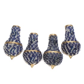 Four Italian Art Deco Style Glass Dore Bronze Sconces