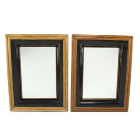Pair Portuguese Style Rectangular Beveled Wall Mirrors