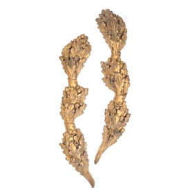 Pair of Italian Giltwood Carved Appliqués