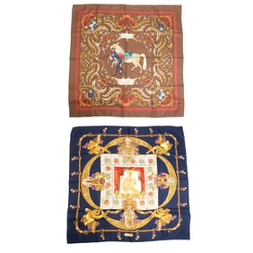 Two Hermes Silk Scarves
