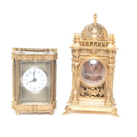 Two French Carriage Clocks Including Domed Example