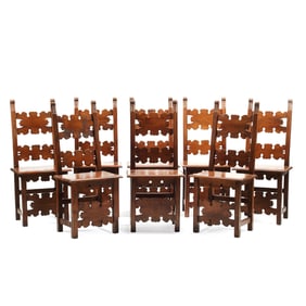 Set of Eight Italian Renaissance Style Dining Chairs