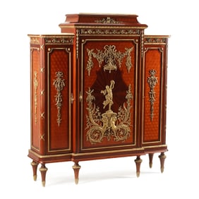 Louis XV Style Marquetry Inlaid Cabinet