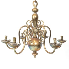 Renaissance Revival Patinated Brass Chandelier