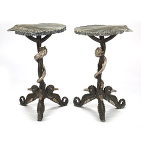 Pair of Italian Grotto Style End Tables