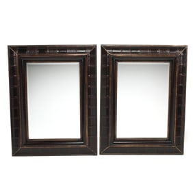 Pair of Portuguese Style Embossed Leather Mirrors