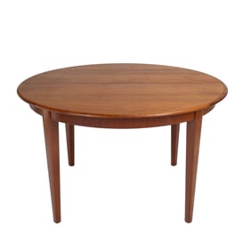 Danish Mid Century Modern Round Teak Dining Table