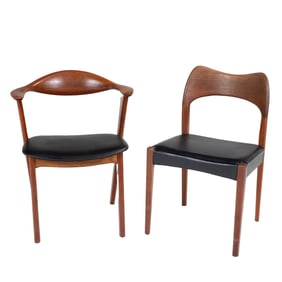 Assembled Suite of Teak Dining Chairs