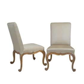 Pair of Rose Tarlow-Melrose House Side Giltwood Chairs