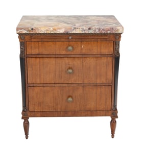 Mariani Bachelor's Chest of Drawers w Breche Marble Top