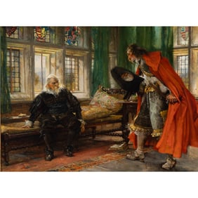 Edgar Bundy, A Serious Discussion, oil