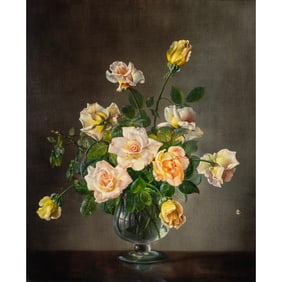 Cecil Kennedy, Yellow Roses, oil