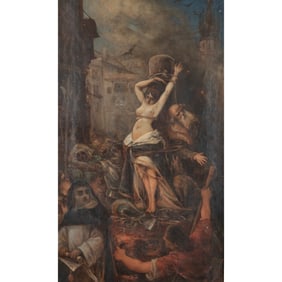 Polish School, Burning of Katarzyna Weiglowa, oil