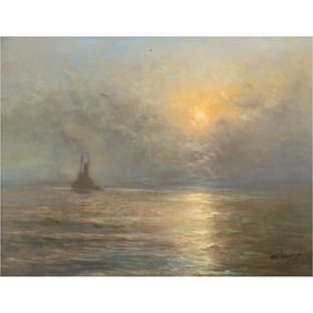 Willard Worden, Sea at Dusk, oil