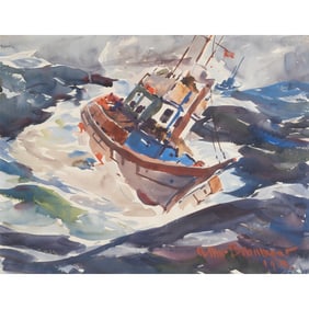 Arthur Beaumont, Tug, watercolor