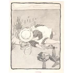 Fanny Cory, She Lay There for Hours, ink and graphite