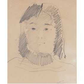 John Altoon, Portrait of Emi Ozaki, drawing