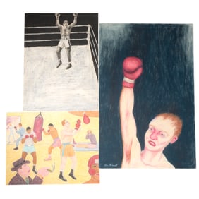Glen Chesnut, Boxers, three works on paper