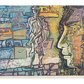 Alfredo Zalce, En El Muelle, silkscreen