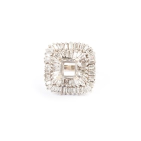 Diamond, 14k White Gold Ring Semi-Mounting.