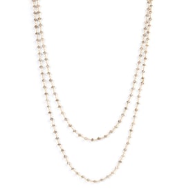 Diamond Bead, 14k Yellow Gold Necklace.