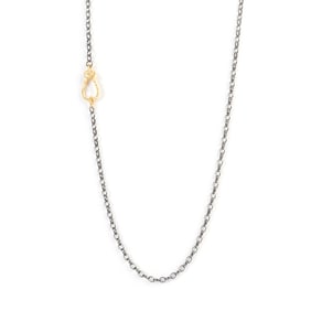 Diamond, Vermeil, Oxidized Silver Necklace.