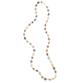 Multicolored Sapphire, Vermeil Necklace.