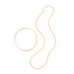 14k Yellow Gold Jewelry Suite.