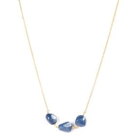 Sapphire, 18k Yellow Gold Necklace.