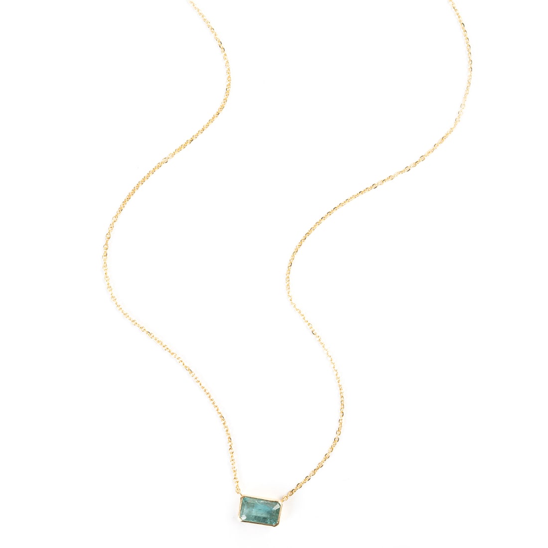 Emerald, 14k Yellow Gold Necklace. (1 of 2)